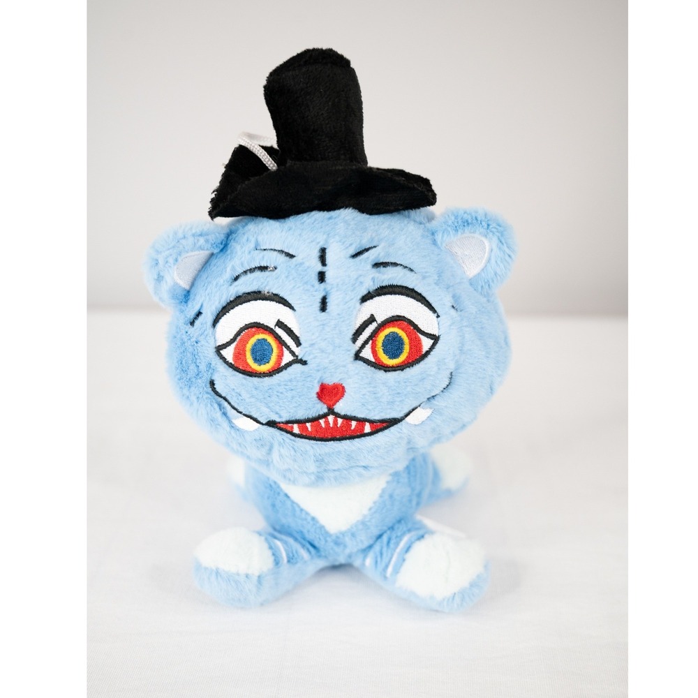 K-pop Demon Hunters Blue Cat Tiger Plush Toy Top Hat Striped Tail Derpy 9"
